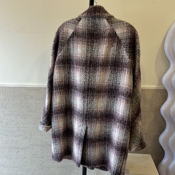 Veronica Beard Purple Plaid Trench Coat - Picture 7 of 7